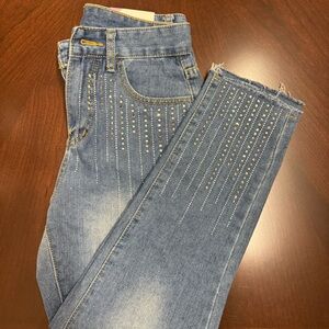 Women's Blue Embellished Jeans
